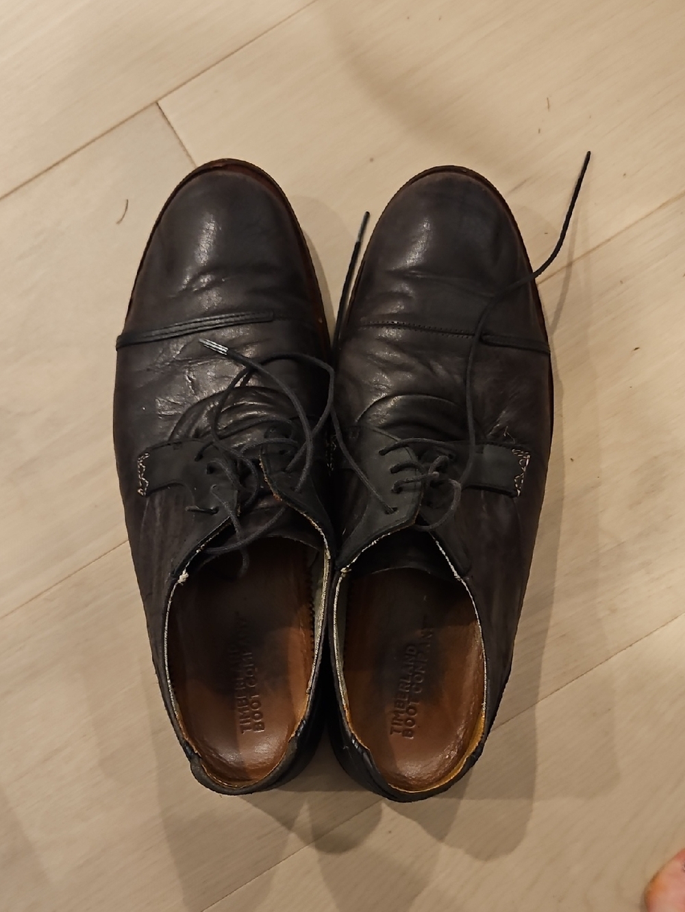 Timberland Men's Black Leather Lace-Up Dress Shoes. Size 10 RUN LARGE